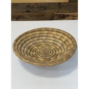 Handmade Woven Natural Grass Round Basket Dish 13’’